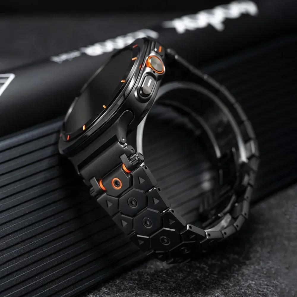 Luxury Men Stainless Steel Band For Samsung Galaxy Ultra Watch 47mm Butterfly Clasp Strap for GALAXY 47 ultra 7 No Gaps Bracelet