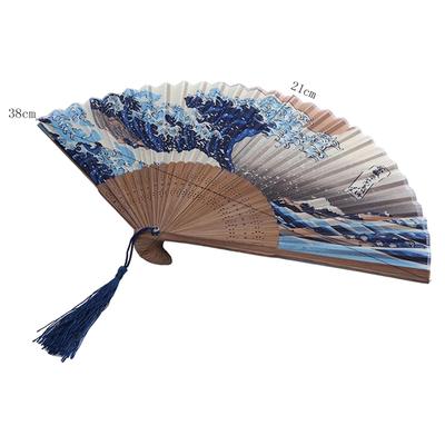 Ventilador de Onda Vinatge Ventilador Plegable Portátil Ventilador de Bolsillo Para Decoración de Fiesta de Boda Actuaciones de Baile Regalos