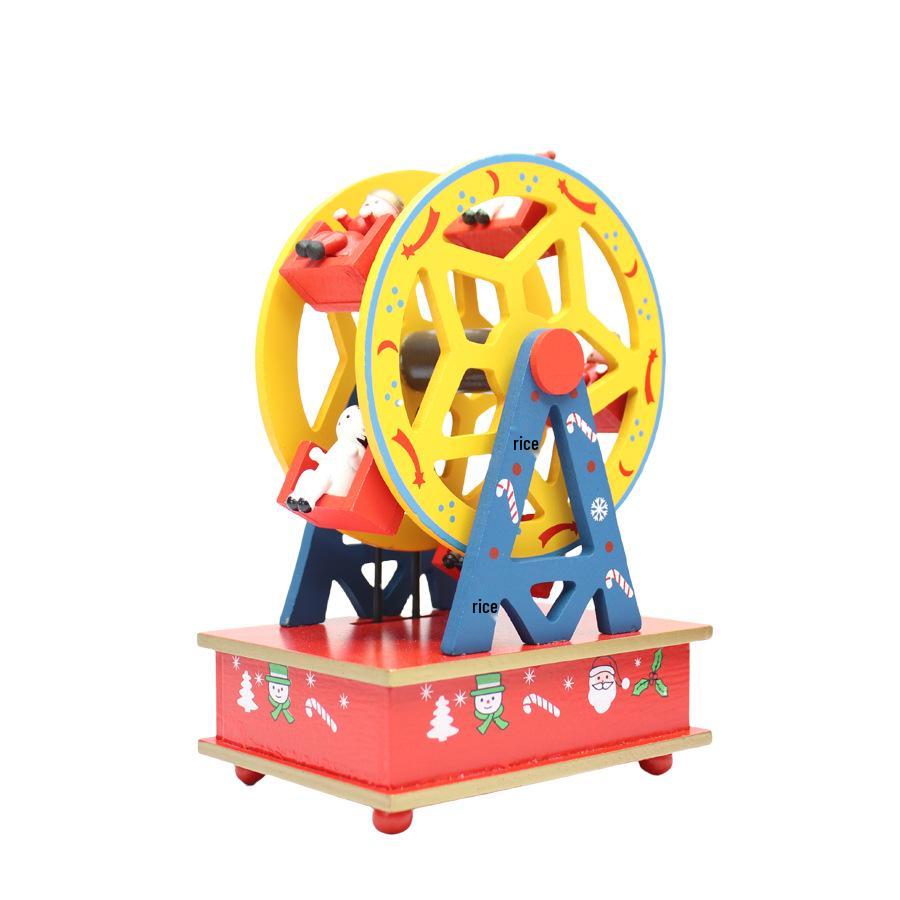 Hölzerne Weihnachtsbaum-Spieluhr-Dekoration für DIY-Fensterdekorationen