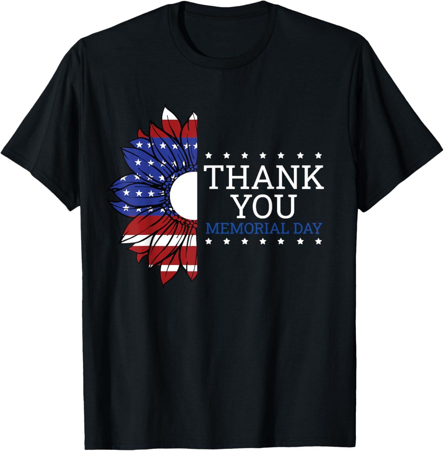 American Flag Memorial Day Shirts For Women Memorial Day T-Shirt Mens Womens Tees Top 4XL