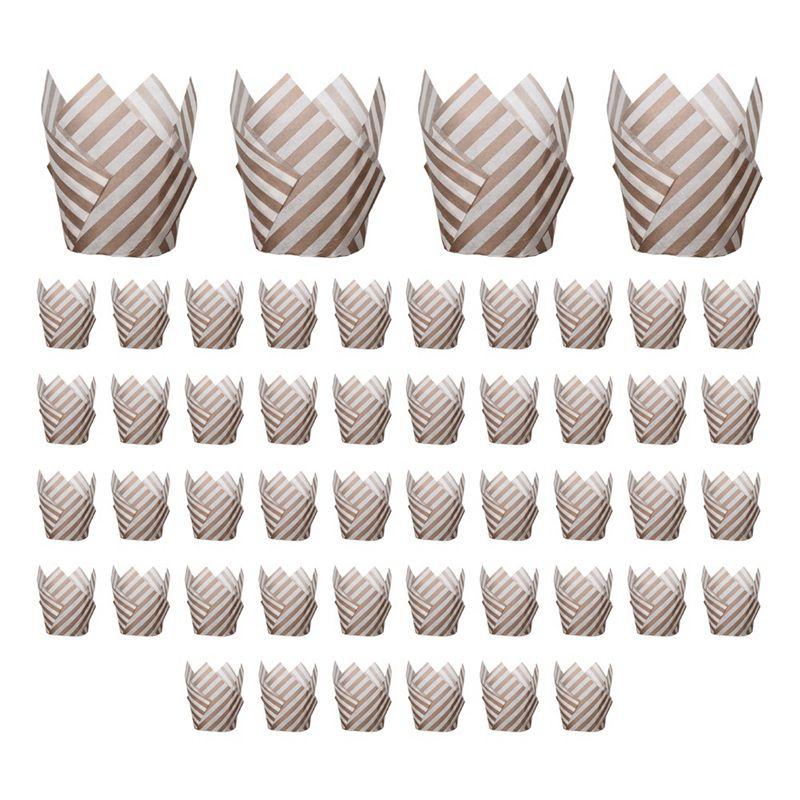 ABUL-50PCS Newspaper Style Cupcake Liner Baking Cup For Wedding Party Tulip Muffin Cupcake Paper Cup Oilproof Cake