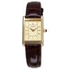 Seiko Women's Square Quartz Watch SWR066 with Champagne Gold Dial and Brown Leather Band