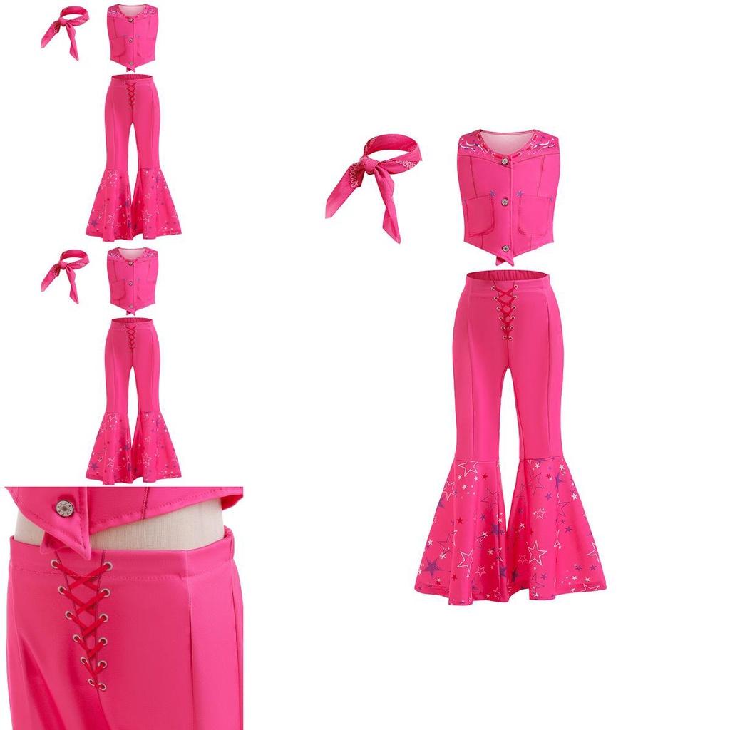 New Barbie Cosplay Costume Set For Girls Princess Style Cute Printed And Multicolor