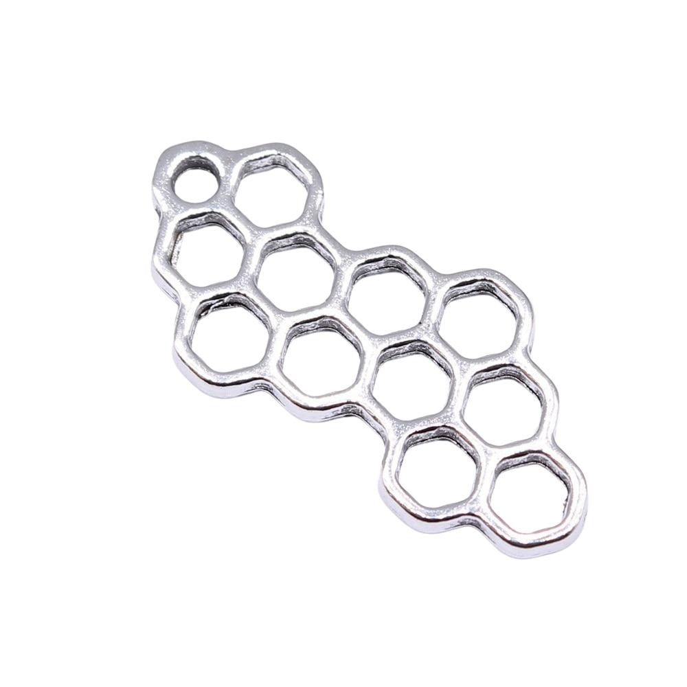 

10шт подвески в виде сот античное серебро цвет цинковый сплав 31х15мм