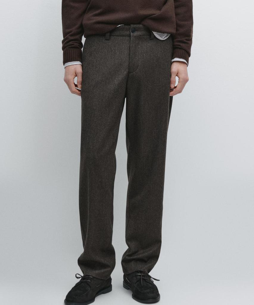 Masimodutti Wool Blend Twill Pants