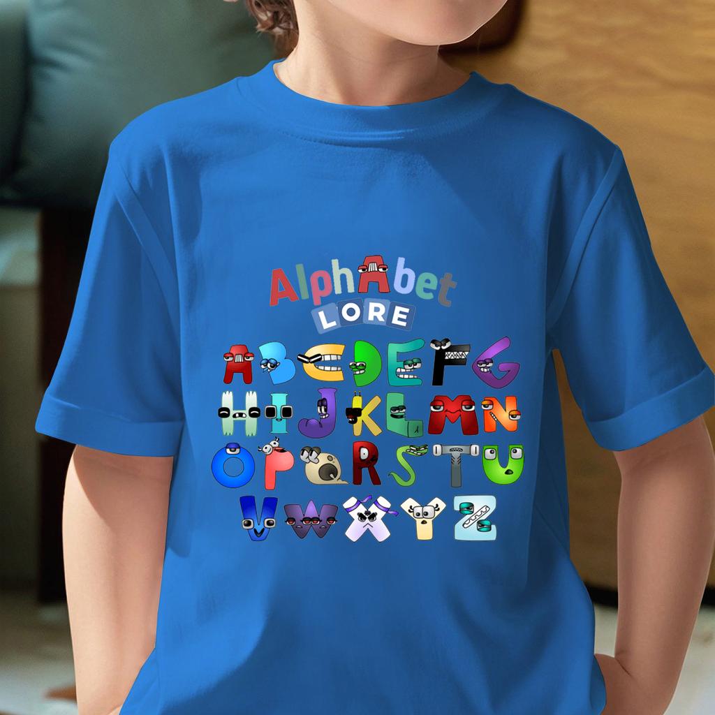 Alphabet Lore Anime Game TShirts Boys Girls Summer ONeck Short Sleeve Tee Alphabet Graphic Kids T Shirts Childrens Clothing