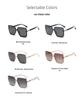Metal Temple Polarized Large Frame Sunglasses - Women's Minimalist Versatile Sun Protection Fashion