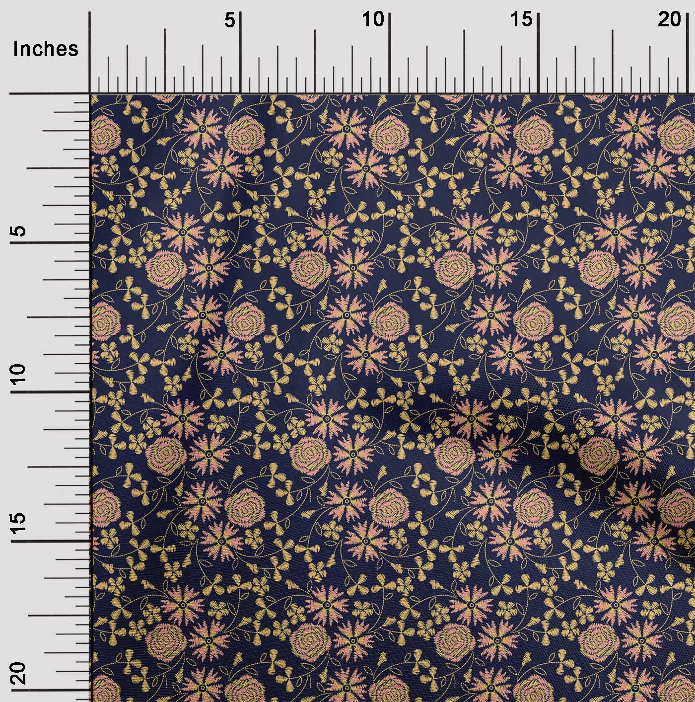 

oneOone Cotton Flex Fabric Leaves & Floral Artistic Printed Craft Fabric BTY 40 Inch 42 Inch Wide - Viscose Chiffon персиковий