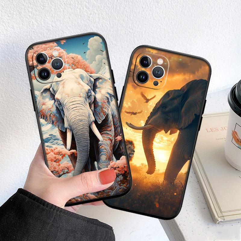 LO4 Animal Elephant Soft Shell Phone Case for Samsung Galaxy S20 S21 S22 Ultra FE + Plus A21S A22 A24 A25 A26 A30 A30S A31