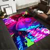 Anime-Inspired Graphic Carpet with Neon Colors and Bold Character Design Suitable for Use As an Anti-slip for Living Room Bedroom Sofas