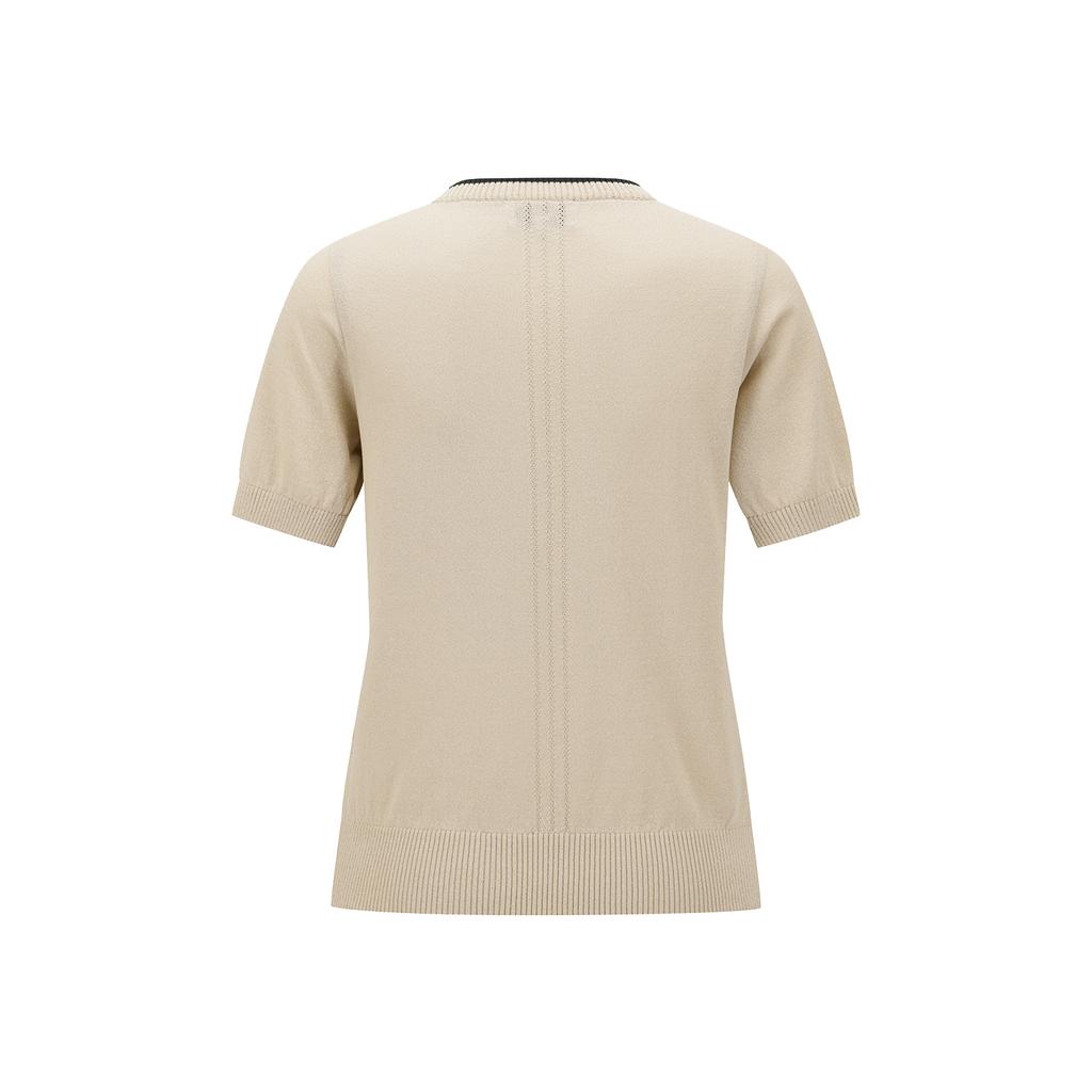 ANEW GOLF Women Solid Short Sleeve Sweater_Be