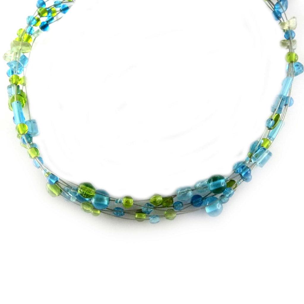 Les Trésors De Lily [B8153] - Blue Green 'Pawnee' Neck Warmer