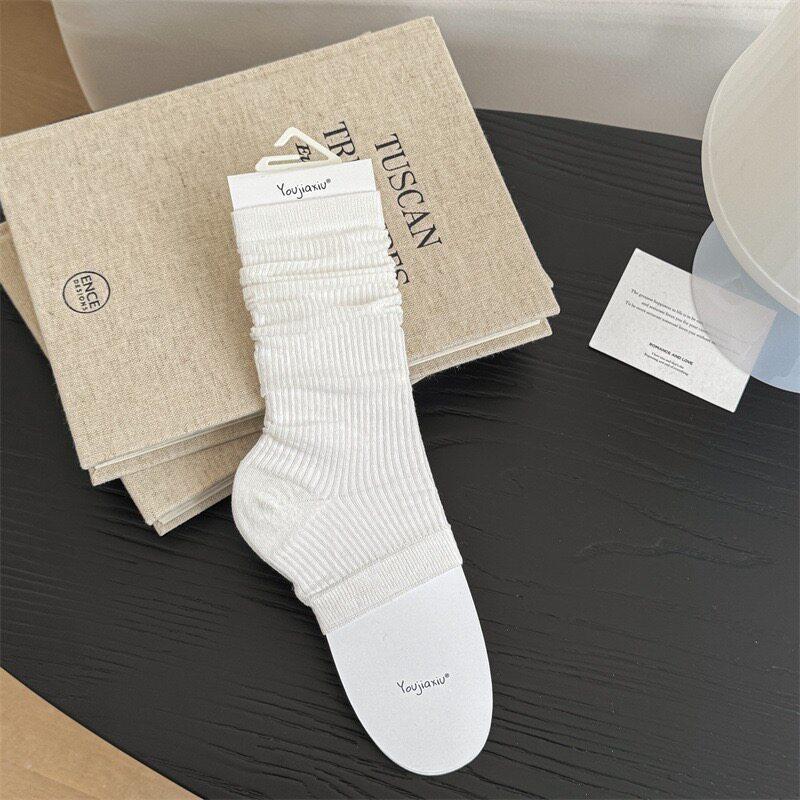 Ballet Style Vertical Pattern Foot Stepping Calf Socks Women'S Spring And Summer Thin Breathable Stacking Socks Cold And Thin Half Sole Leg Cover