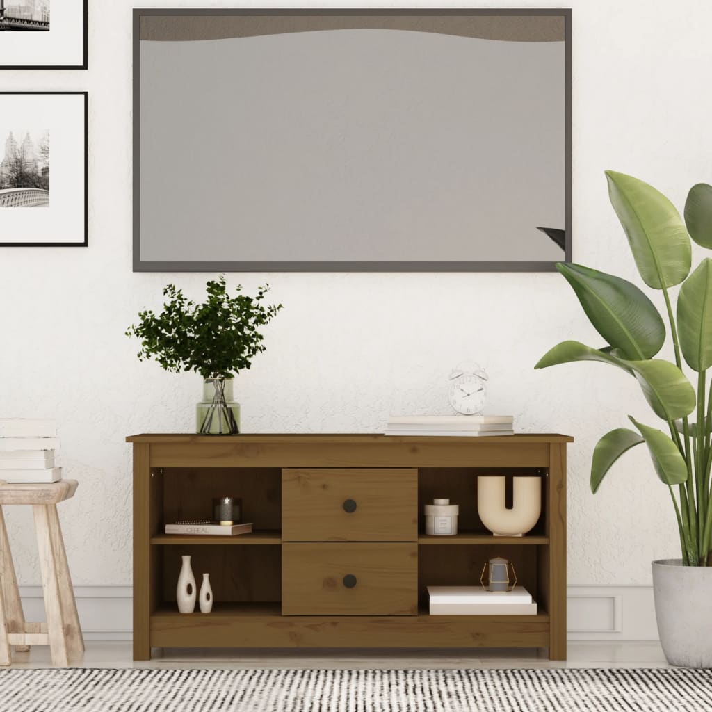Vidaxl Szafka Pod Tv, Miodowy Brąz, 103X36,5X52 Cm, Drewno Sosnowe