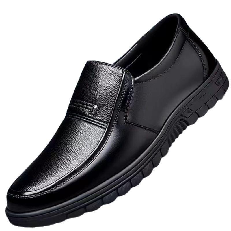 Men's shoes leather thickened velvet winter warm cowhide cold boots men's wool cotton shoes cotton boots warm snow boots
