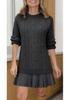 European Cross-Border Knit Chiffon Mini Dress - Sweet Temperament Style