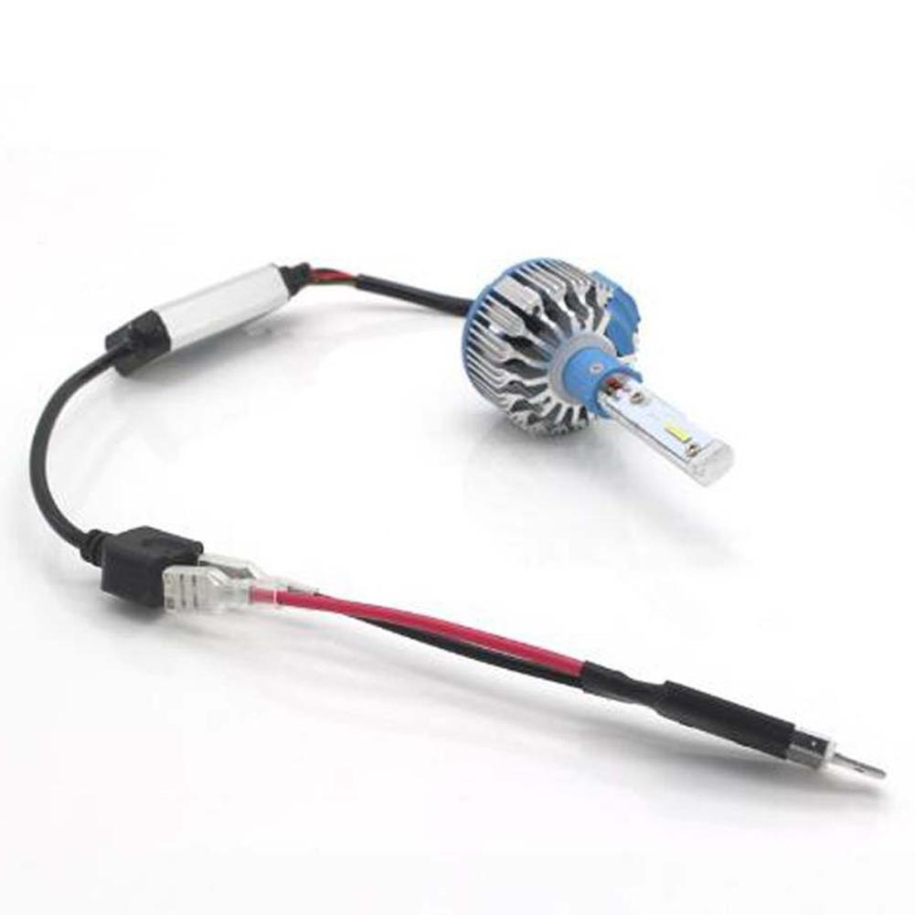 6-2Pcs H1 LED Replacement Bulb Single Converter Wiring Connector Cable Conversion Lines Holder Adapter Wiring Headlight Parts