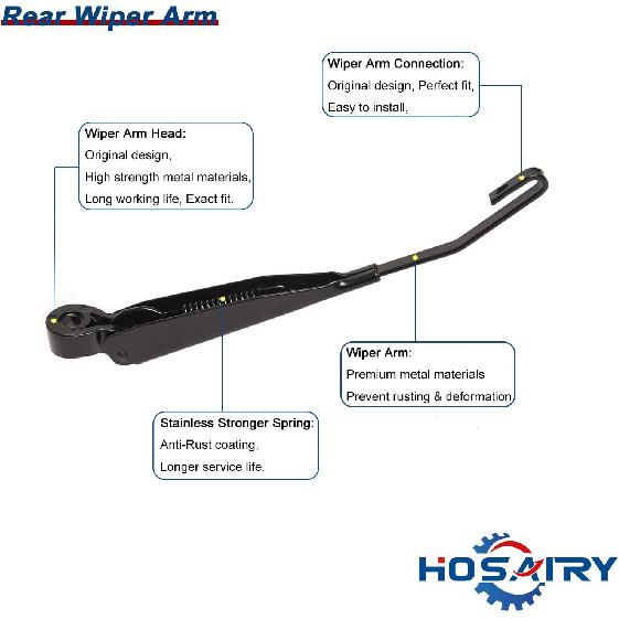 Rear Wiper Arm Blade Set For Dodge Grand Caravan 2011-, For Chrysler Town And Country 2011-2016 Rear Windshield Wiper Arm Blade Assembly 68078306AA