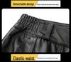 Men's Genuine Top Grain Cowhide Leather Fleece-Lined Pants - Thickened, Pure Leather Trousers for Middle-Aged and Elderly
