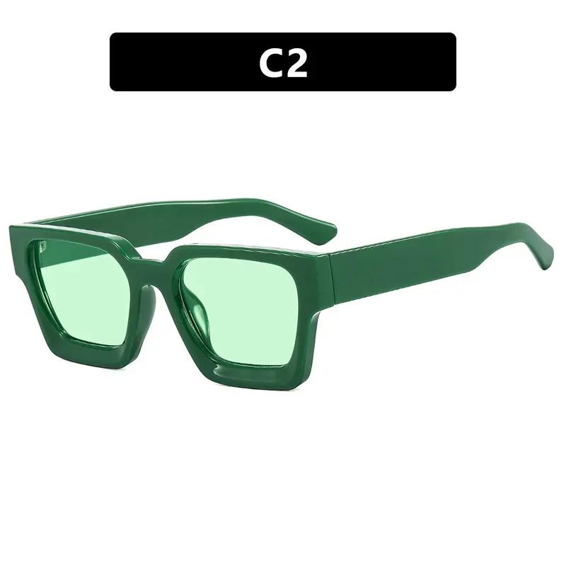 Trendy Square Wide Leg Sunglasses HD Gradient Lenses for Beach Parties Outdoor Travel Fashion Essential