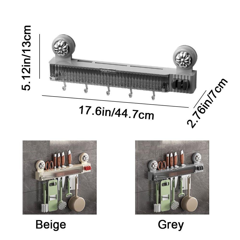 Large Capacity Suction Cup Knives Rack Wall Mounted Kitchenware Organizer for Home