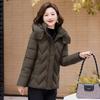 Small mother winter padded jacket women's short removable hat medium and old women's large size padded jacket
