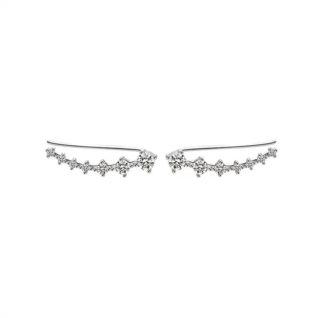 Vewant Hochwertige Ohrringe Piercing Rhodiumbeschichtet Klassisch Funkelnd Piercing Ohr-Crawler Climber Ohrringe Damen