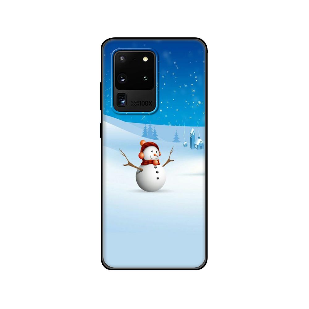 Black tpu Case For Samsung galaxy S20 /S20 PLUS/S20 ultra/S20+ /S20FE back cover Cute Christmas