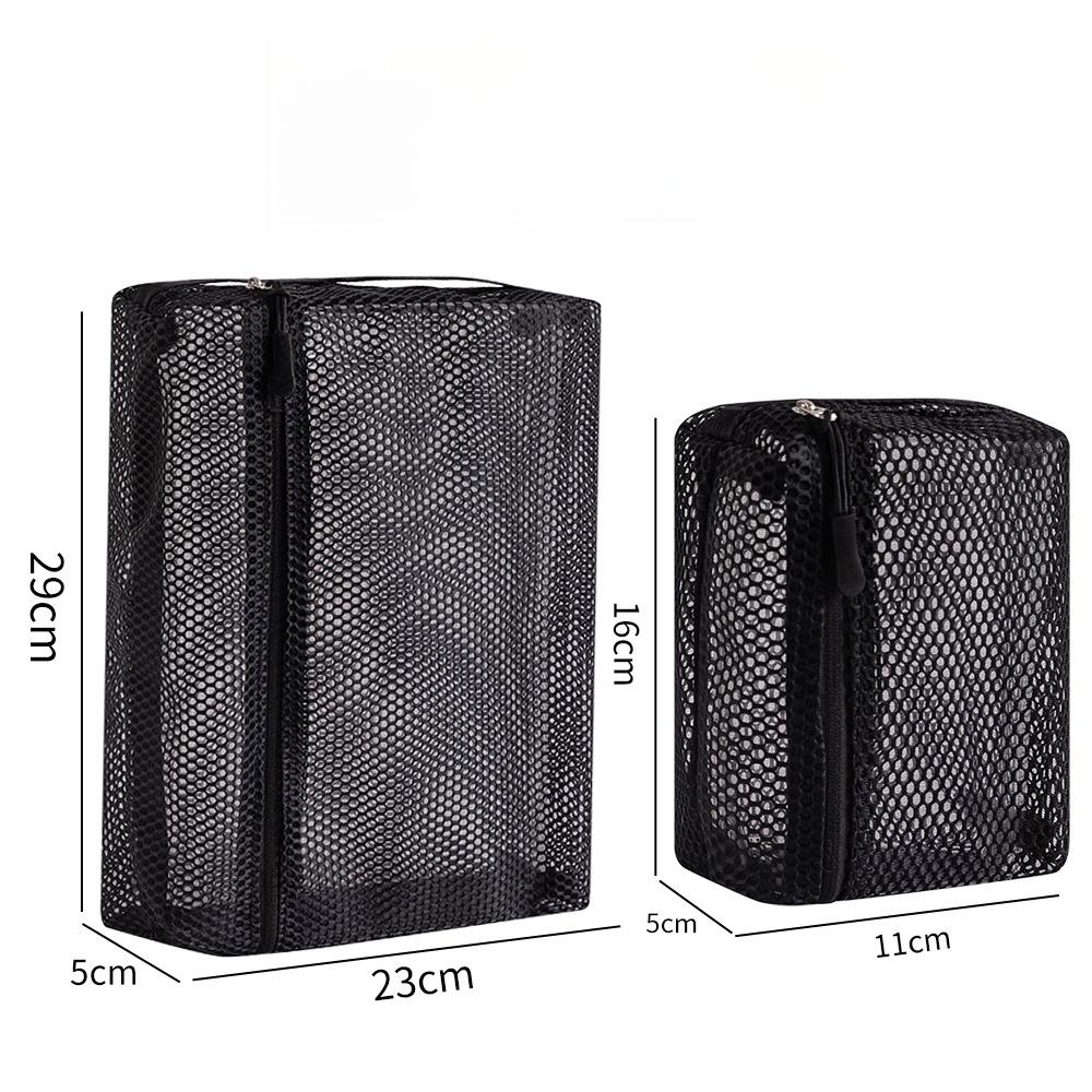 1-3pcs Casual Nylon Storage Pouch Transparent Mesh Mesh Pocket Cosmetic Bag with Zipper Swimming Mesh Packing Travel Storage Bag