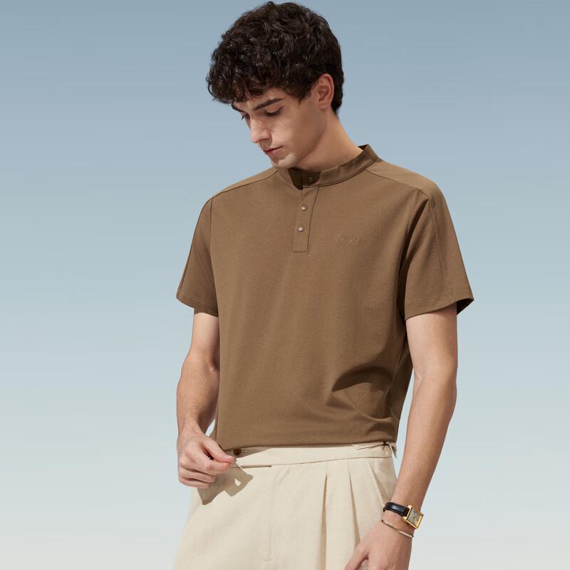 Judger Henry Collar Short Sleeve Polo Shirt L