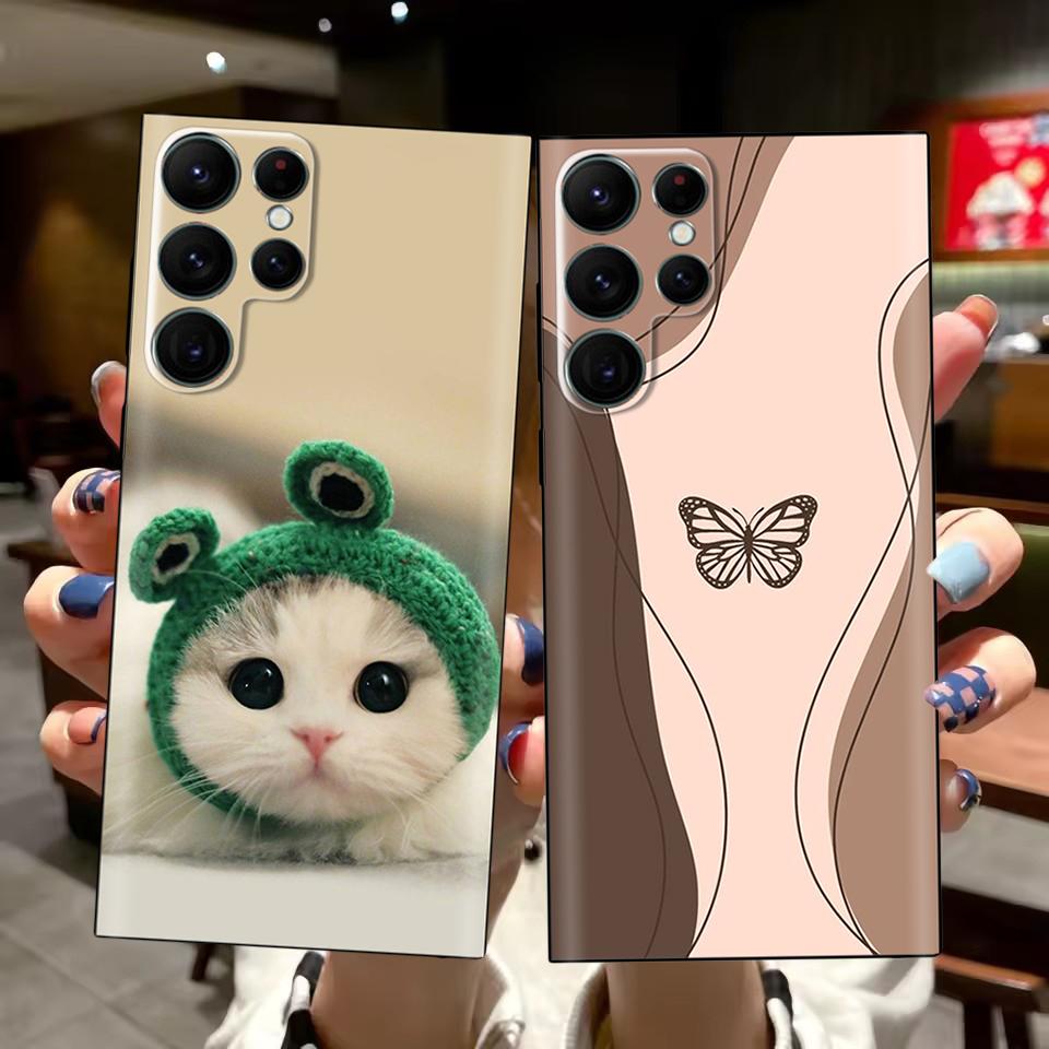Phone Case For Samsung Galaxy S22 Ultra Fashion Butterfly Pattern Soft Silicone Back Cover For Samsung S22 5G S22+ Plus Fundas