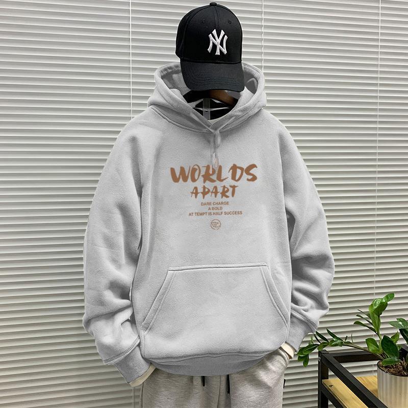 Korean Style Winter Hooded Sweatshirt for Boys: Thick, Versatile, Plus Velvet Pullover