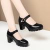 Women Casual Soft Leather High Quality Square Heel Pumps Fashion Spring Summer Black Shoes  For Office Model Elegant 2025