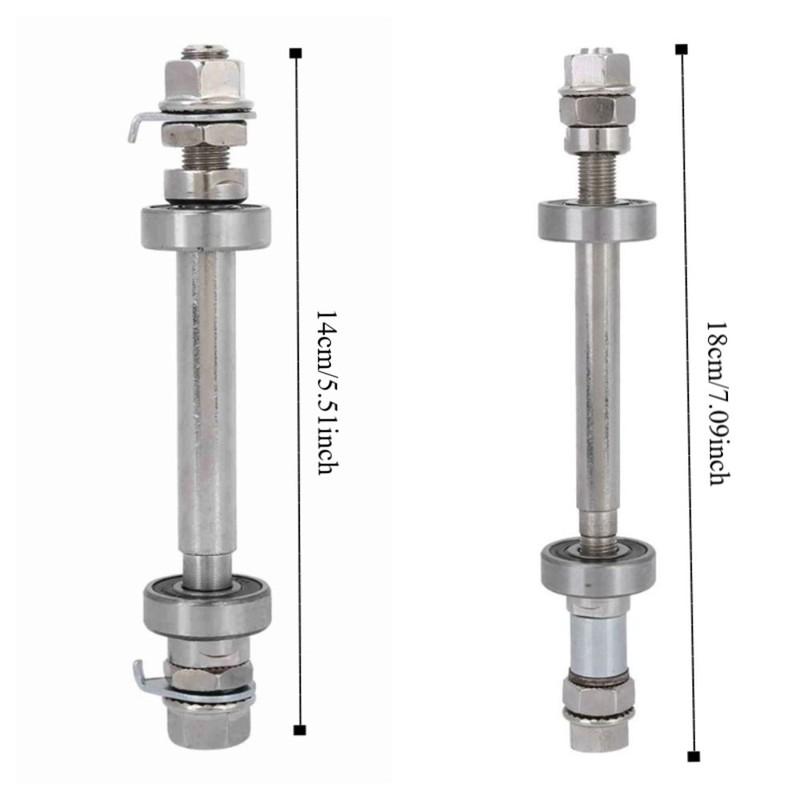 Durable Length 140mm 180mm Bike Wheel Hub Axle 6000 Bearing Sliver Solid Shaft Lever Metal Front Rear Hub Axle Bike Repair