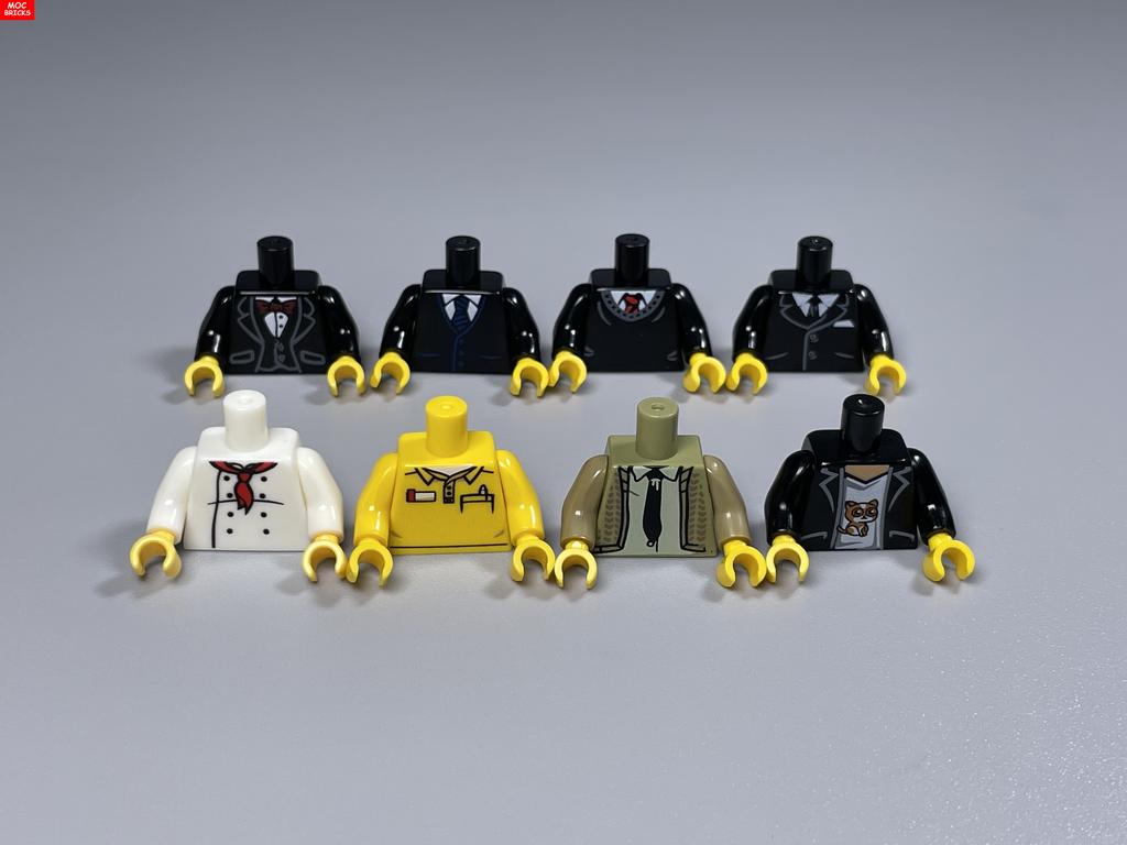 MOC Bricks Suit Series Chef Bridegroom Torso Cloth 4cm Figure Body Part Educational Building Blocks Assembled Toys Plastic Doll