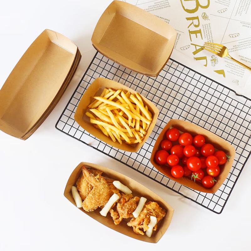 Disposable Kraft Paper Boat Food Containers