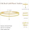 Ankle Bracelets for Women Girls Glitter Waterproof Adjustable 14K Gold Plated/ Silver Layered Anklets Beach Foot Jewerly
