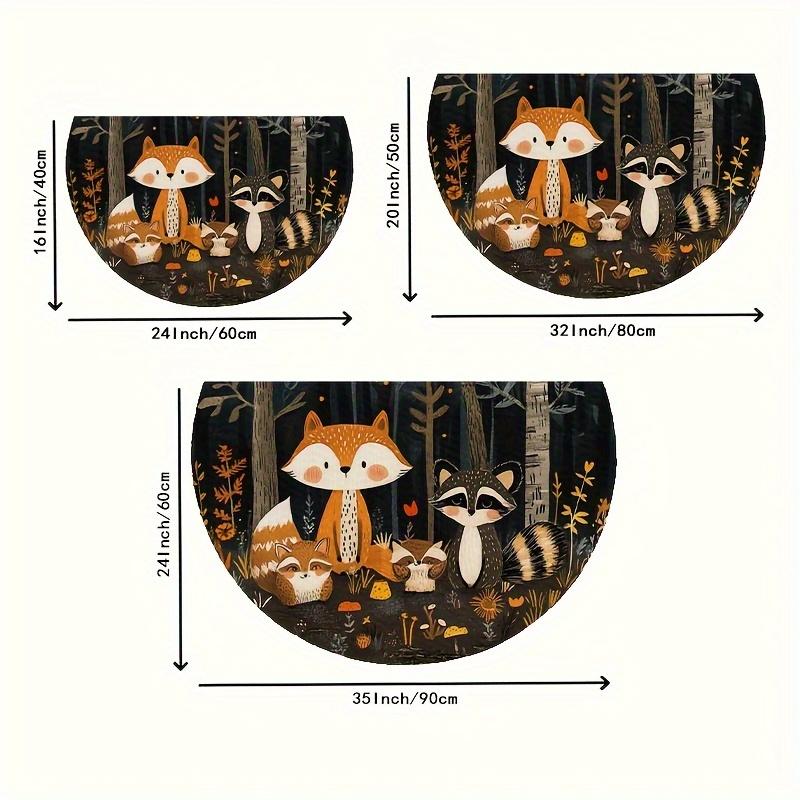 

VIKAMA Cute Fox Carpet Semicircular Welcome Mat Lightweight Outdoor Carpet Doormat Rug For Bedroom Carpet For Live Room Home Dec 40X60CM (1.3X2FT