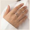 Cross Ring for Women 14k Gold Plated Sideway Cross Adjustable Open Ring Cubic Zirconia Jewelry