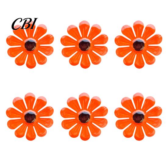 Outdoor Metal Flower Decor 6Pcs Flowers Wall Decor, Sunflower Ornament Art, Waterproof Art Hanging Decoration Garden for Outside Indoor Patio,