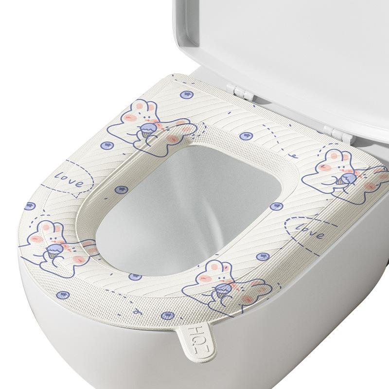 All-Season Waterproof Silicone Foam Toilet Seat Cushion - Washable and Universal Fit