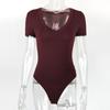 Women's Sexy V-Neck Short Sleeve Bodysuit - Summer 2025 Collection