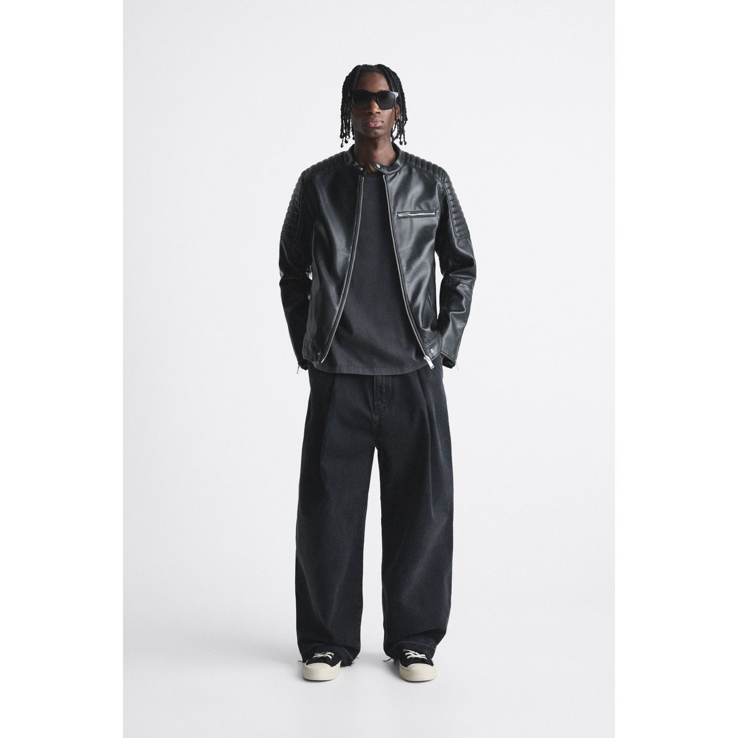 

FAUX LEATHER BIKER JACKET