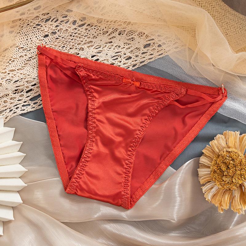 Ice Silk Seamless Women's Panties - Japanese Style, Low Waist, Thin Strap, Pure Desire, Cotton Crotch, Triangle Design