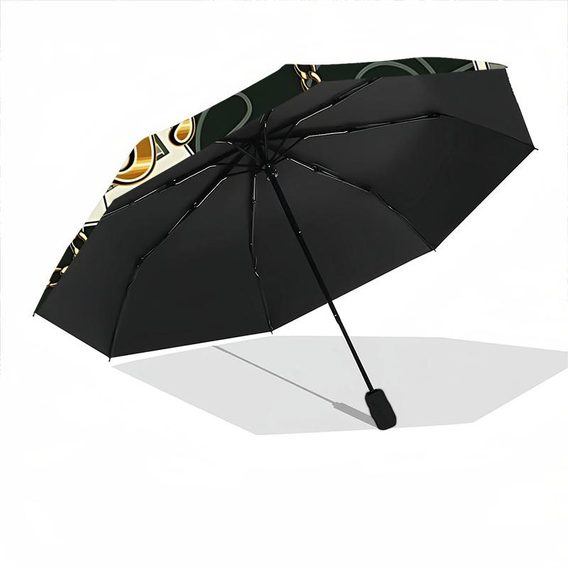 1pc Money Chains Automatic Folding Umbrella - Compact 8-Rib Design, Durable Plastic & Iron, Lightweight for Outdoor Daily Use221