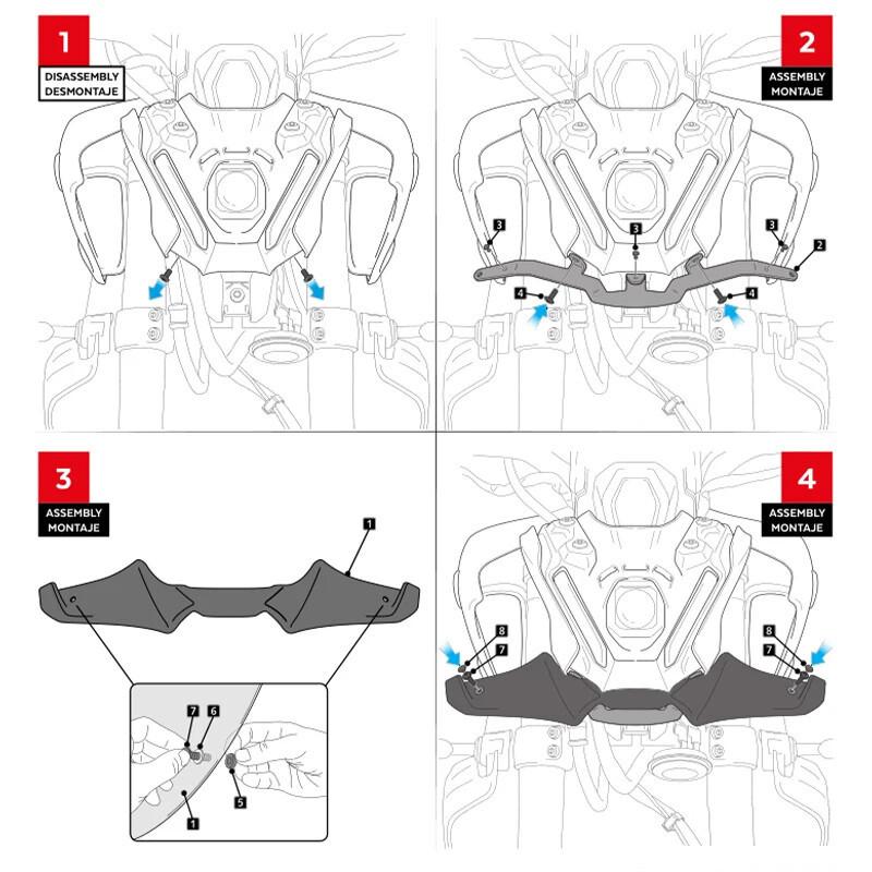 1pcs ABS Motorcycle Headlight Spoiler Fit for Yamaha MT-09 / MT-09 SP 2021-2023