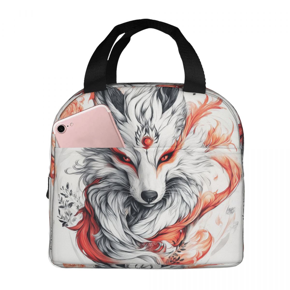 

Japanese Okami Wolf Insulated Lunch Bag for Women Kids Leakproof Food Boxes Thermal Lunch Box Tote One Size