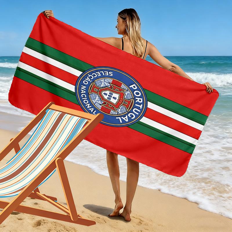 Portugal National Team Emblem Beach Towel Outdoor Camping Portable for Travel Quick-drying Swim Towel Absorbent Bath Towel Seaside Fashion