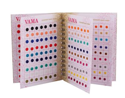VAMA Multicolour Plain Round Small Bindis Book Kumkum Reusable Self-Adhesive Sticker Pottu Booklet For Girls & Women (Mini Bindis Booklet - 504 Bindi