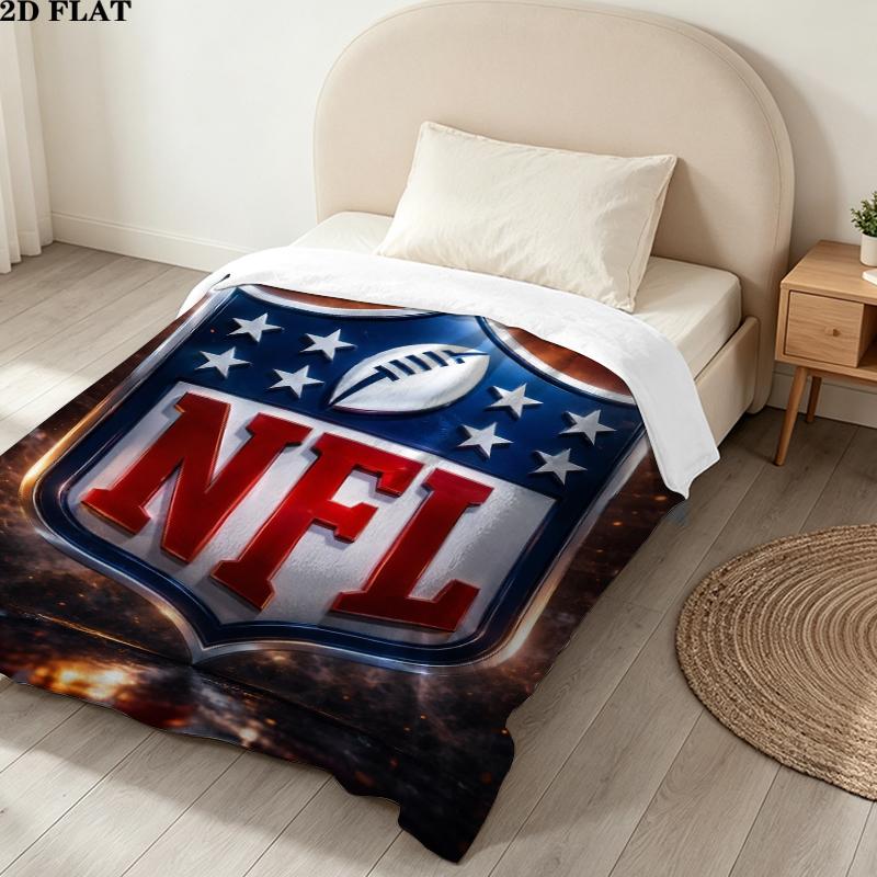 National Football League Print Flannel Blanket, High quality Comfortable for All Seasons, Home Decor, Warmth and Comfort, Perfect for Christmas Gifts